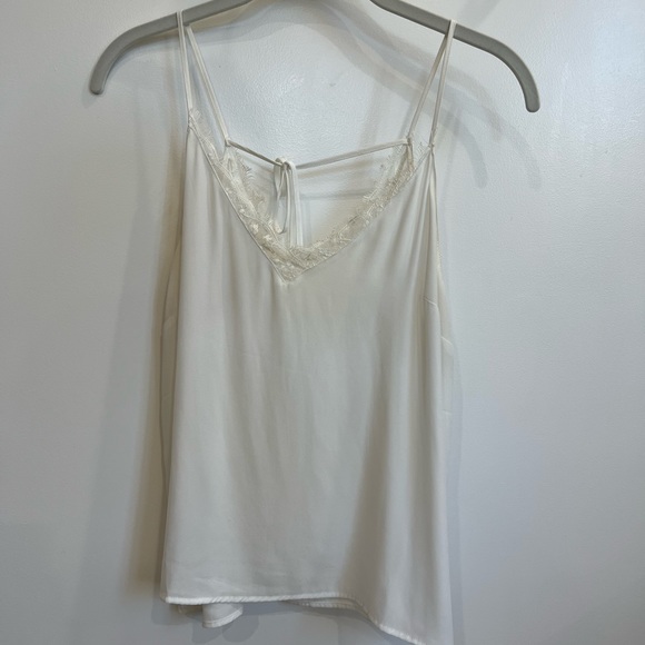 Cream color Lush camisole with lace neckline - Picture 1 of 3